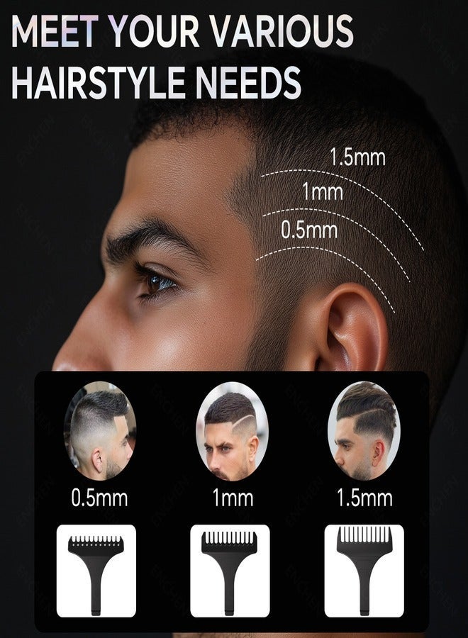 ENCHEN Hummingbird Professional Hair Clipper – High Power 10W, Stainless Steel T-Blade, 120-Min Runtime, UBS-B Charging, Ultra-Low Noise, Intelligent Anti-Clip System, Plug & Trim – Black - Image 4